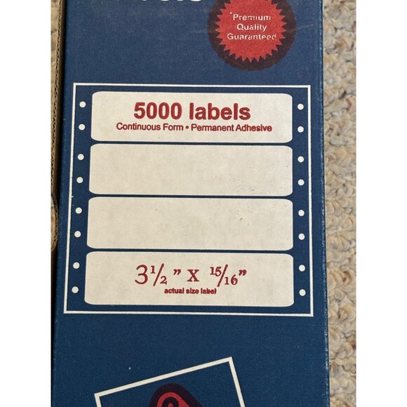 Avery Dot Matrix Labels 3 1/2 x 15/16 4013 Continuous Pin Fed Open Box - Picture 7 of 9